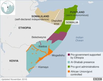 Somalia governance 2016 map